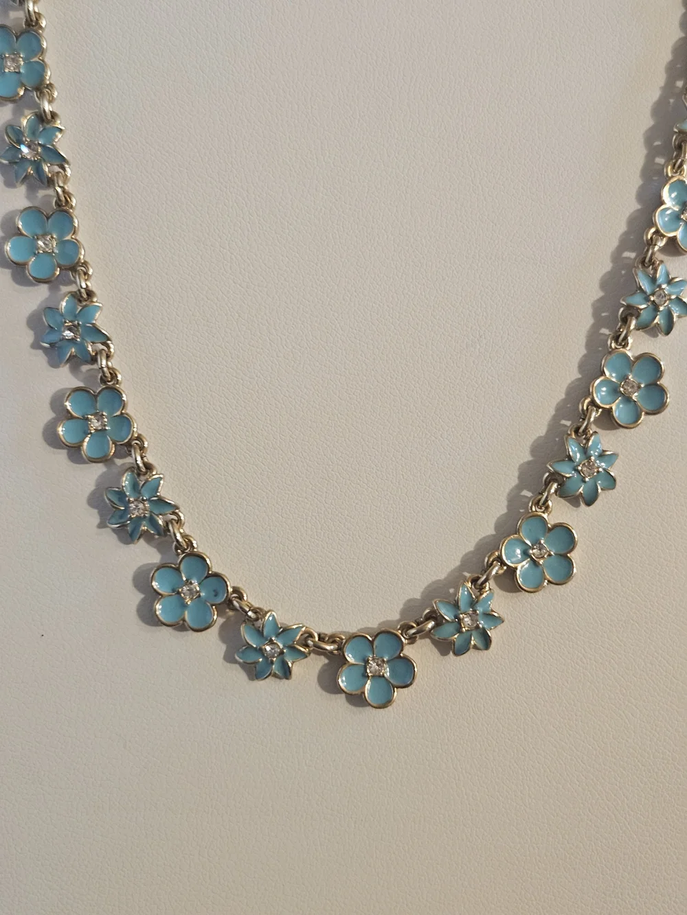 Kate Spade New York Gold-Tone Blue Enamel Flower Necklace - Ladies